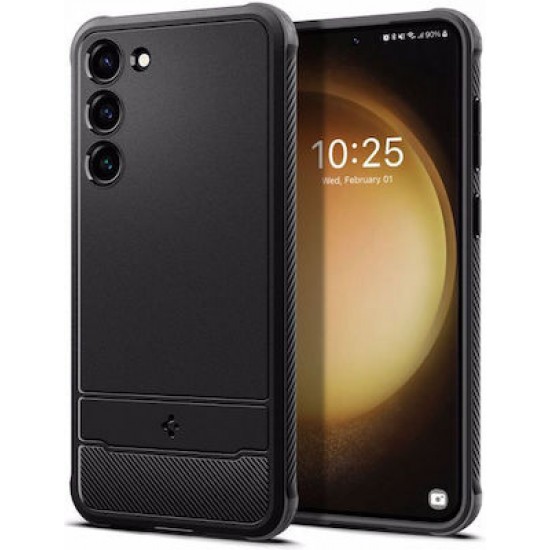 Spigen Rugged Armor Back Cover Σιλικόνης Ανθεκτική Matte Black (Galaxy S23)