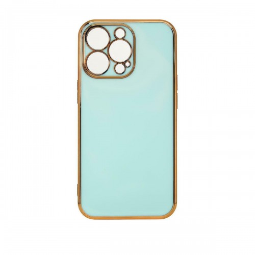 Hurtel Lighting Color Gold Frame Back Cover Σιλικόνης Mint (iPhone 13 Pro)