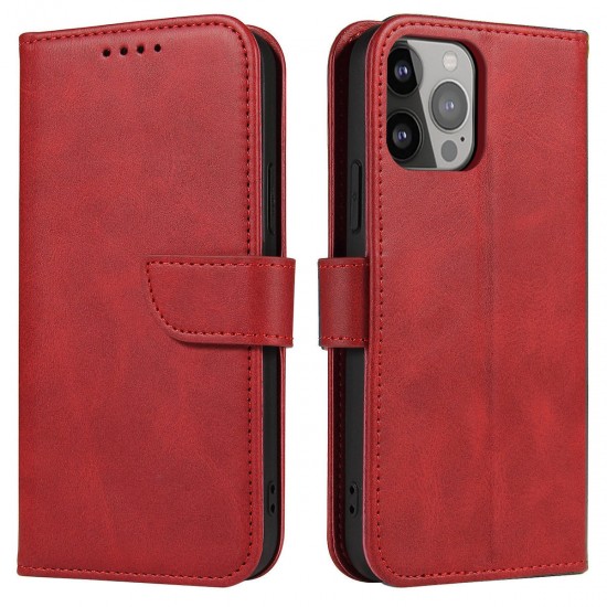 Hurtel Magnet Wallet Δερματίνης Κόκκινο (iPhone 14 Pro)