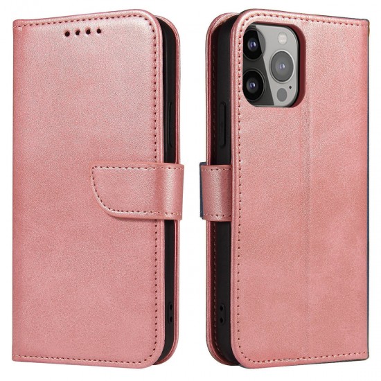 Hurtel Magnet Elegant Wallet Δερματίνης Ροζ (iPhone 14 Pro)