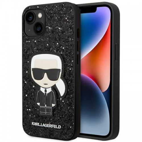 Karl Lagerfeld Glitter Flakes Ikonik Back Cover Πλαστικό / Σιλικόνης Μαύρο (iPhone 14 Plus)