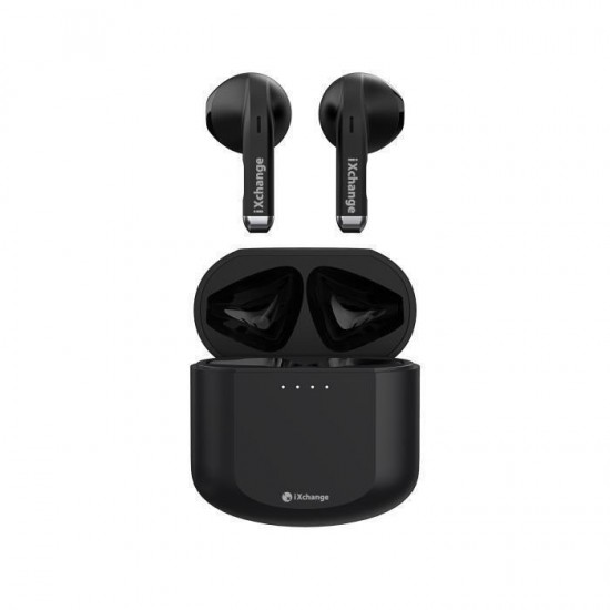iXchange ES-02 In-ear Bluetooth Handsfree Ακουστικά με Θήκη Φόρτισης Μαύρα