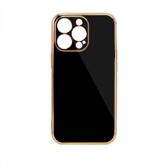 Θήκη Lighting Color για iPhone 12 Μαύρο τζελ κάλυμμα με χρυσό σκελετό