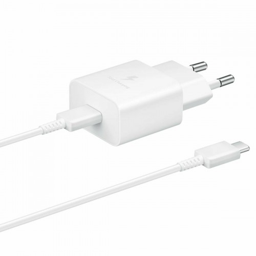 Samsung Φορτιστής με Θύρα USB-C και Καλώδιο USB-C 15W Power Delivery Λευκός (EP-T1510X)
