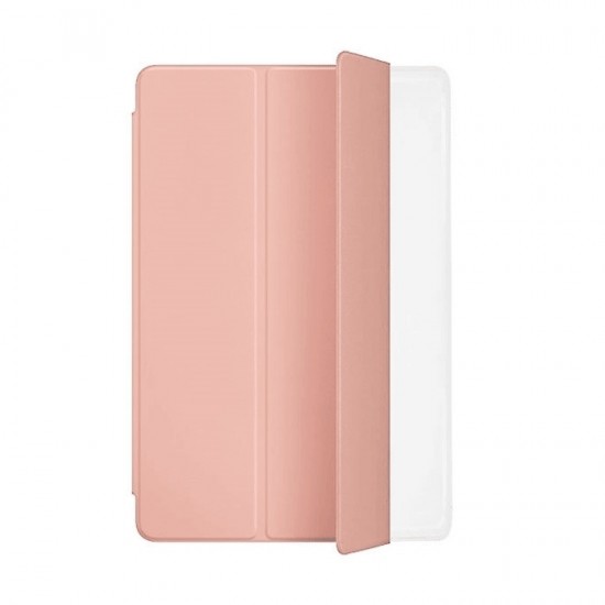 Tri-Fold Silicone Back Flip Cover Δερματίνης Ροζ Χρυσό (Galaxy Tab A8)