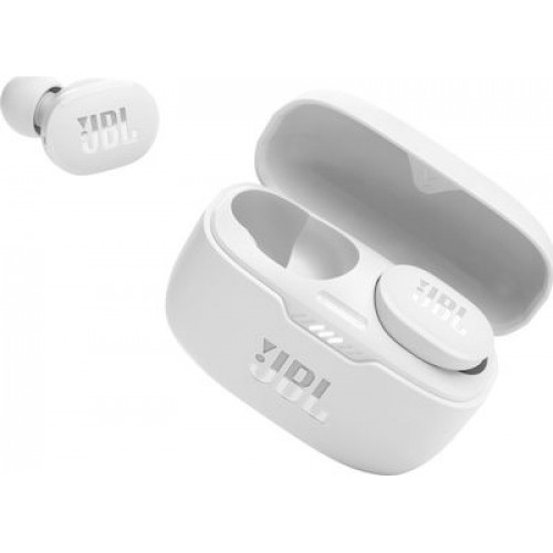 JBL Tune 130NC In-ear Bluetooth Handsfree Ακουστικά με Αντοχή στον Ιδρώτα και Θήκη Φόρτισης Λευκά