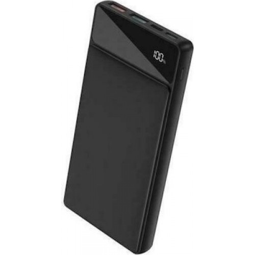 XO PR132 Power Bank 10000mAh 22.5W με 2 Θύρες USB-A και Θύρα USB-C Μαύρο