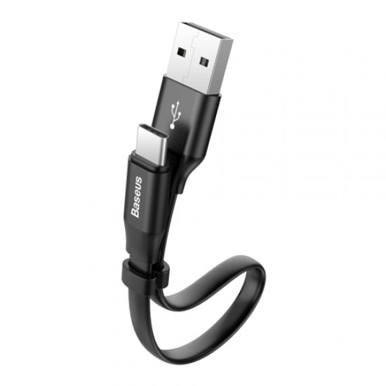 Baseus Nimble επίπεδο καλώδιο USB / USB-C καλώδιο με βάση 2A 0,23M μαύρο (CATMBJ-01)