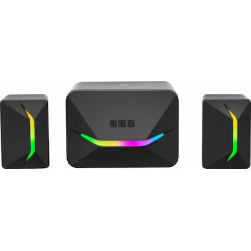 Marvo SG235 Ηχεία Υπολογιστή 2.1 με RGB Φωτισμό και Ισχύ 5W σε Μαύρο Χρώμα