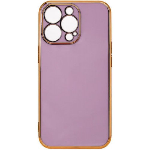 Hurtel Lighting Color Gold Frame Back Cover Σιλικόνης Μωβ (iPhone 12 Pro)