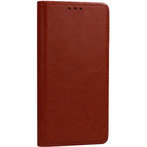 Θήκη Βιβλίο Genuine Leather Case Για Samsung Galaxy S22 Ultra Καφέ
