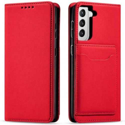 Hurtel Magnet Card Wallet Δερματίνης Κόκκινο (Galaxy S22+ 5G)