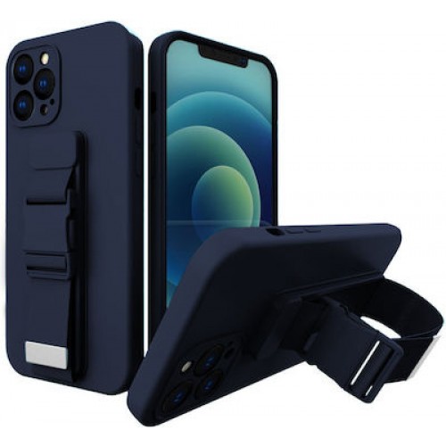 Hurtel Rope Back Cover Σιλικόνης 1mm με Λουράκι Μπλε (Galaxy A21s)