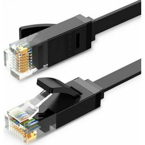 Ugreen Flat U/UTP Cat.6 Καλώδιο Δικτύου Ethernet 2m Μαύρο