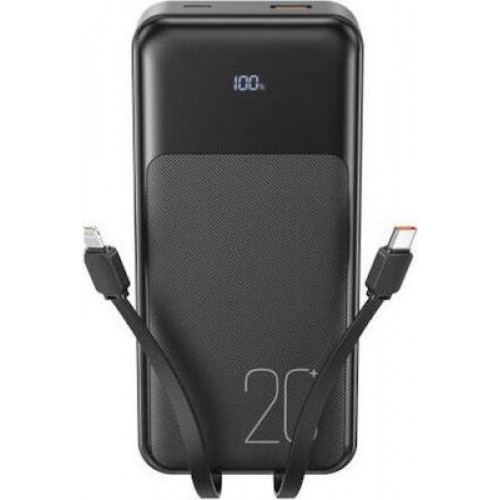 XO PR249 Power Bank 20000mAh 20W με Θύρα USB-A και Θύρα USB-C Power Delivery / Quick Charge 3.0 Μαύρο