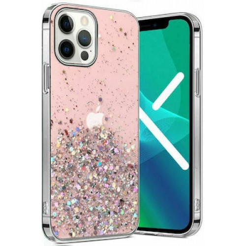 Hurtel Star Glitter Shining Back Cover Σιλικόνης Ροζ (iPhone 13 Pro Max)