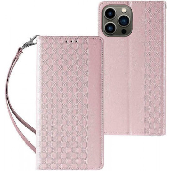 Hurtel Magnet Strap Wallet Δερματίνης Ροζ (iPhone 13 Pro Max)