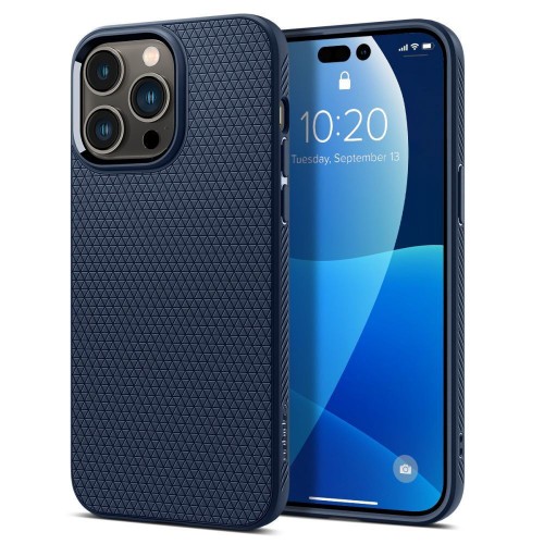 Spigen Liquid Air Back Cover Σιλικόνης Ανθεκτική Navy Μπλε (iPhone 14 Pro)