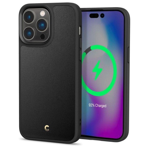 Spigen Cyrill Kajuk Mag Back Cover Δερματίνης / Σιλικόνης Μαύρο (iPhone 14 Pro)
