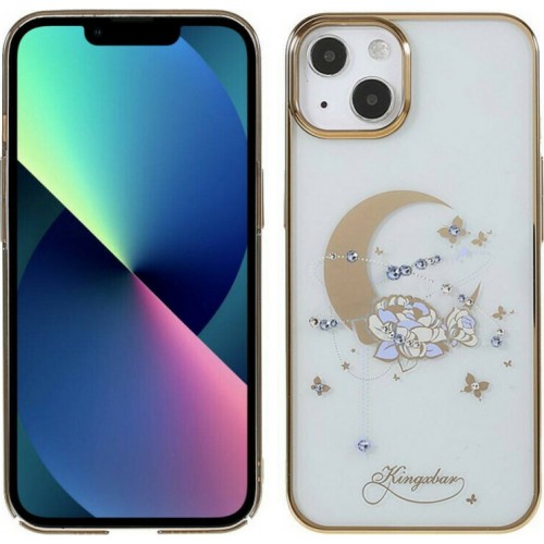 Kingxbar Moon Back Cover Πλαστικό Swarovski Crystals / Flower / Gold / Transparent (iPhone 13 / 14)