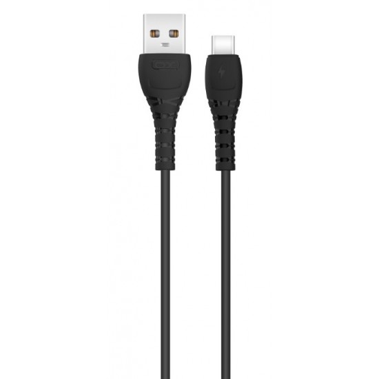 XO Q165 USB 2.0 Cable USB-C male - USB-A male Μαύρο 1m