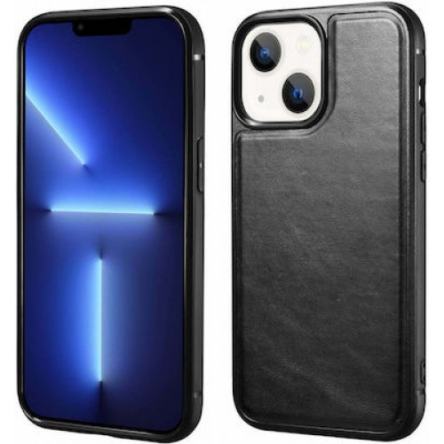 iCarer Leather Oil Wax Back Cover Δερμάτινο Μαυρο (iPhone 13)