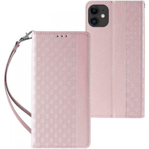 Hurtel Magnet Strap Wallet Δερματίνης Ροζ (iPhone 13)