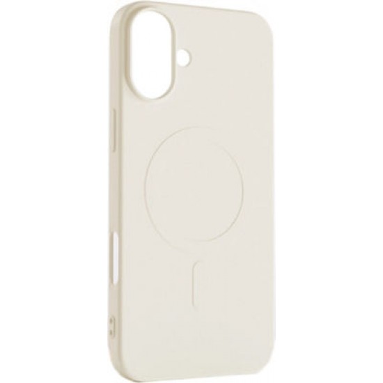Beige Liquid Silicone Magsafe Case Compatible Iphone 16 Pro Max