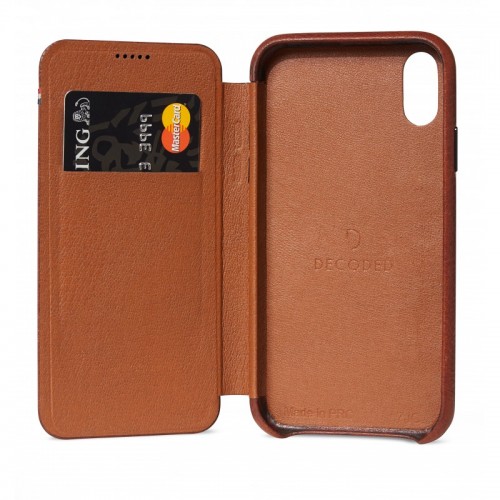 DECODED Δερμάτινη λεπτή θήκη πορτοφολιού iPhone Xs Max Καφέ κανέλα