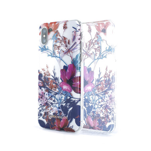 Σκληρή θήκη Karen Millen Floral για iPhone X Clear