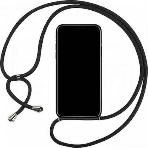 Back Cover Σιλικόνης με Λουράκι για Samsung Galaxy A12 Μαυρο ΟΕΜ