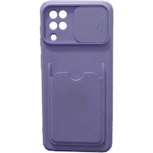 Oem Θήκη Σιλικόνης Με Υποδοχή Κάρτας Για Samsung Galaxy A12 / M12 / F12 Μωβ