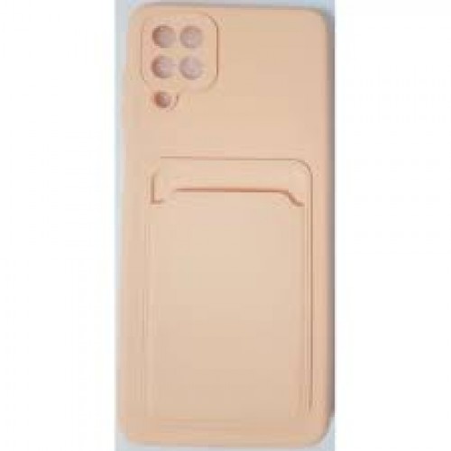 Oem Θήκη Σιλικόνης Με Υποδοχή Κάρτας Για Samsung Galaxy A12 / M12  Ροζ