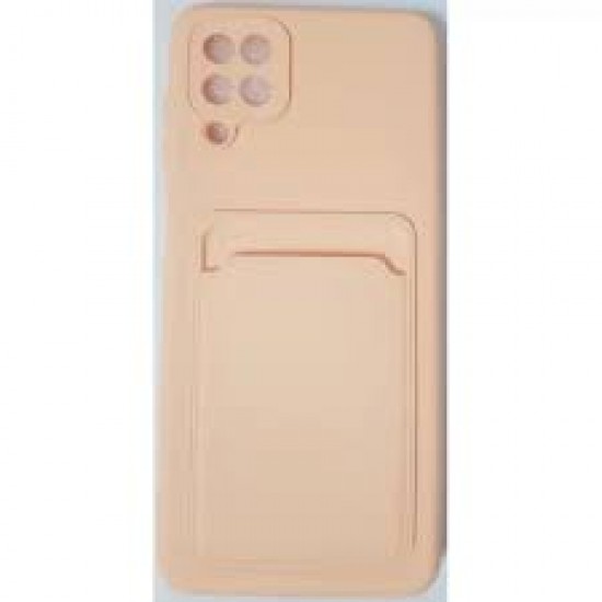 Oem Θήκη Σιλικόνης Με Υποδοχή Κάρτας Για Samsung Galaxy A12 / M12  Ροζ