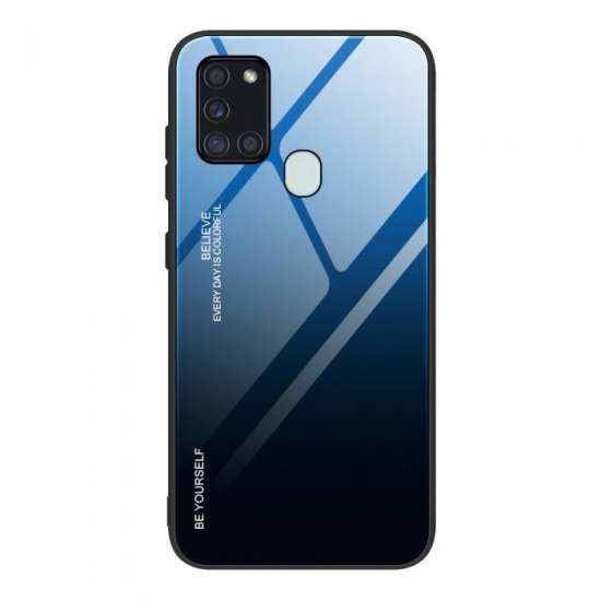 Θήκη Glass Gradient TPU Μπλε / Μαύρο (Samsung Galaxy A21s)