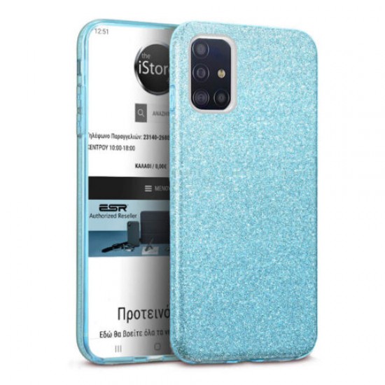 Glitter Case Shining Cover Gold Dust For Samsung Galaxy A51 Μπλε
