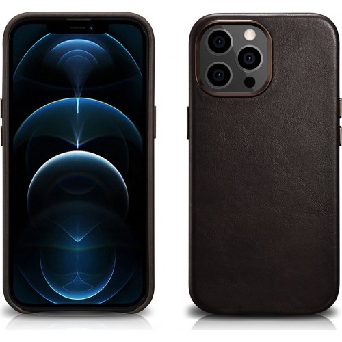 iCarer Oil Wax Back Cover Δερμάτινο Coffee (iPhone 13 Pro)