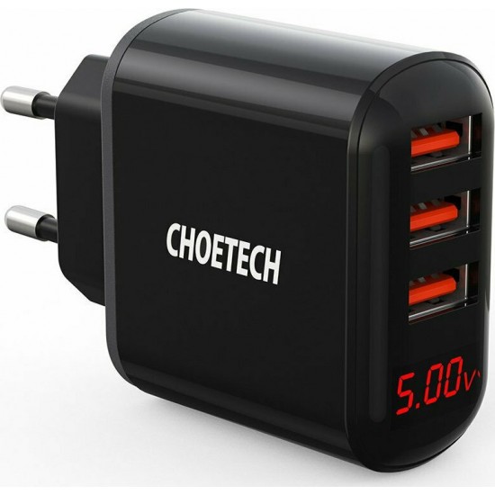 Choetech Φορτιστής Χωρίς Καλώδιο με 3 Θύρες USB-A Μαύρος (Q5009-EU)