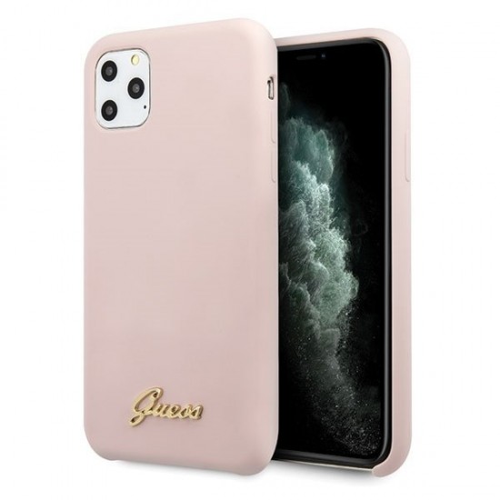 Guess Back Cover Σιλικόνης Soft Touch Ροζ (iPhone 11 Pro)