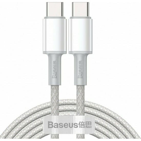 Baseus Braided USB 2.0 Cable USB-C male - USB-C male Λευκό 2m (CATGD-A02)