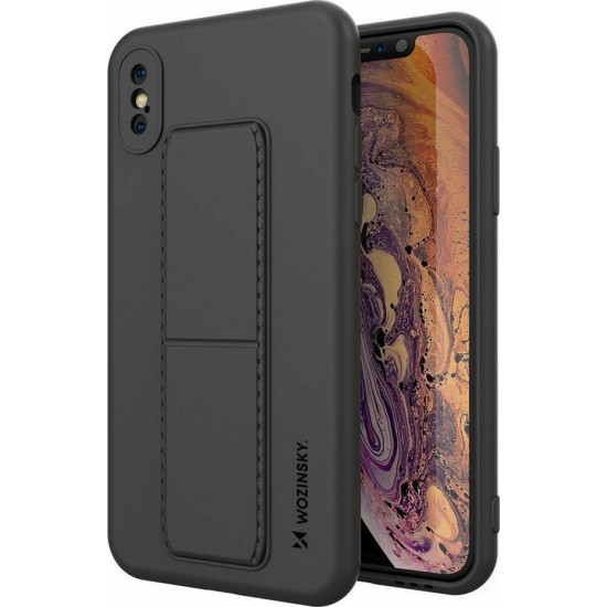 Wozinsky Kickstand Flexible Back Cover Σιλικόνης Μαύρο (iPhone X / Xs)