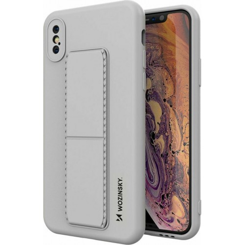 Wozinsky Kickstand Flexible Back Cover Σιλικόνης Γκρι (iPhone X / Xs)