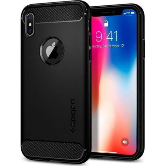 Spigen Rugged Armor Μαύρο (iPhone X)