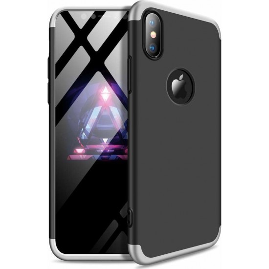 360 Full Cover Hole Μαύρο / Ασημί (iPhone XS Max)
