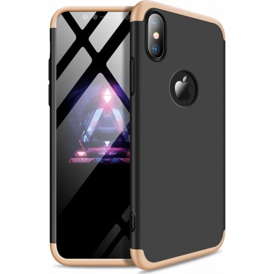 360 Full Cover Hole Μαύρο-Χρυσό (iPhone XS Max)