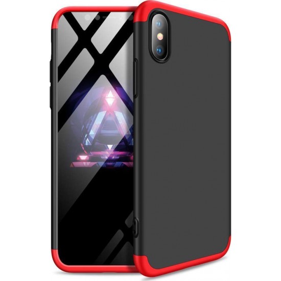 360 Full Cover Κόκκινο/Μαύρο (iPhone XS Max)