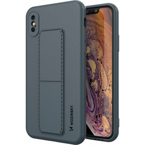 Wozinsky Kickstand Flexible Back Cover Σιλικόνης Navy Μπλε (iPhone X / Xs)