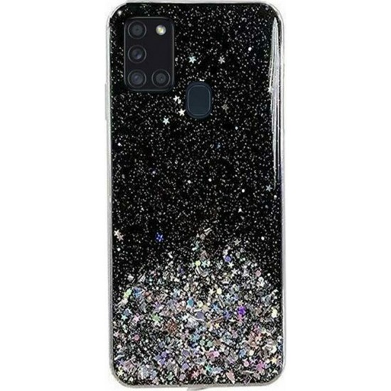 Wozinsky Glitter Shining Back Cover Σιλικόνης Μαύρο (Galaxy A21s)