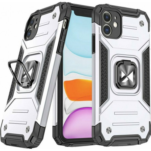 Wozinsky Ring Armor Back Cover Συνθετική Ανθεκτική Ασημί (iPhone 11)