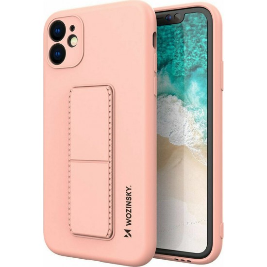 Wozinsky Kickstand Flexible Back Cover Σιλικόνης Ροζ (iPhone 11)